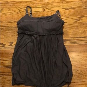 grey Lululemon ruffle tank
